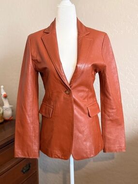 Vintage Y2K Lamb Leather Les Jours Blazer Jacket - 55 / XS-S